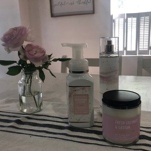 Bath & Body Works Fresh Coconut and Cotton bundle, NEW